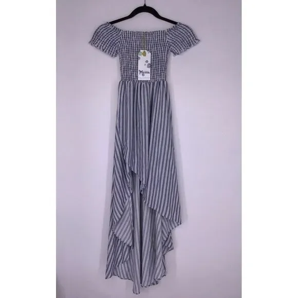 Show Me Your Mumu Willa High Low Maxi Dress In She Sails Stripes Size XS NEW - Picture 1 of 7